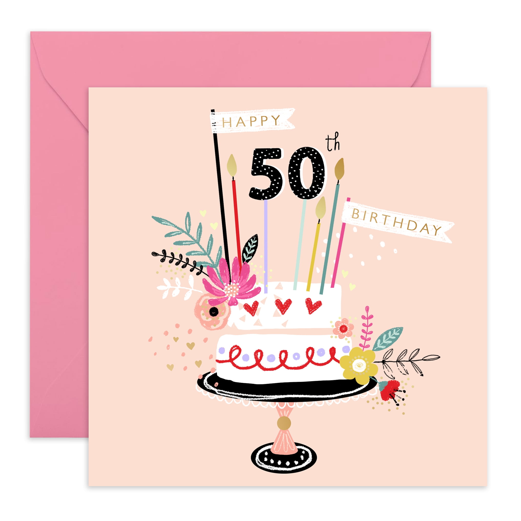 Central 23 Cute 50th Birthday Card for Women 'Happy 50th