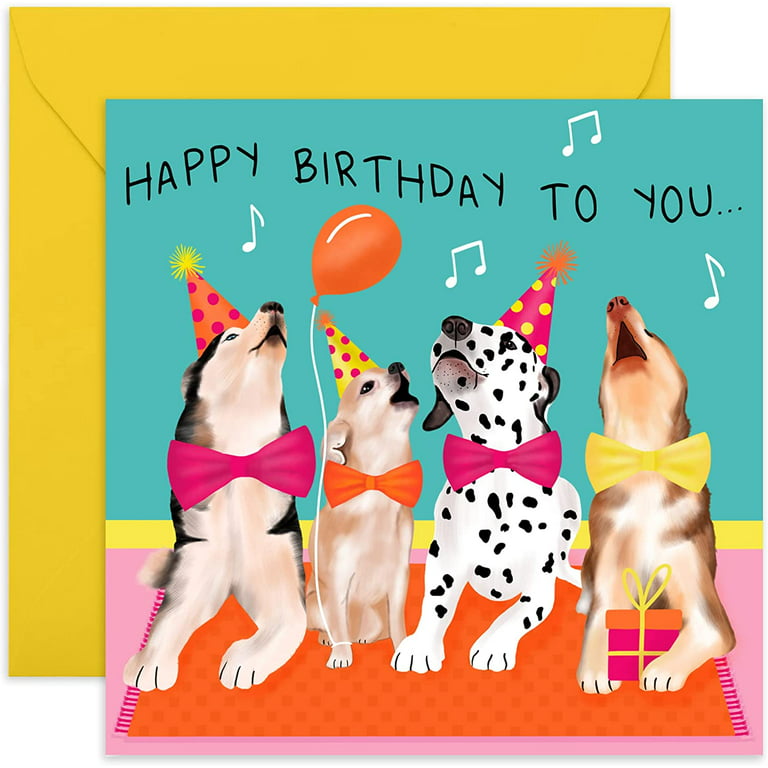 Central 23 - Fun Birthday Card for Dog Owners - 'Happy Birthday To You' -  Singing Dogs Birthday Card - Fun Birthday Cards for Him - Dog Mom - Dog Dad