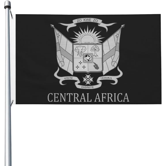 Central Africa African Flag Logo Silver National Emblem 3x5 Ft Breeze Banner Double Sided Vivid Color And Fade Proof