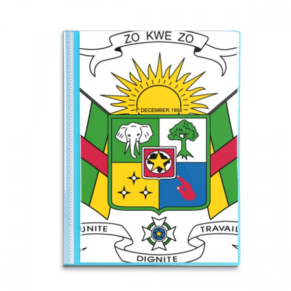 Central Africa National Emblem Country Book Sheet Protectors Portfolio Binder Folder
