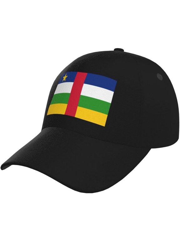 Central African Republic Flag Baseball Cap Men Women - Adjustable Classic Plain Hat Black