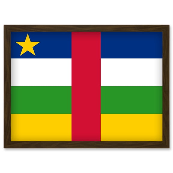 Central African Republic National Flag Patriotic Vexillology World Flags Country Region Poster Artwork Framed Wall Art Print A4