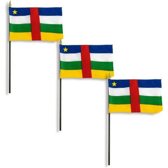 Central African Republic flag 4 x 6 inch - 3 PK