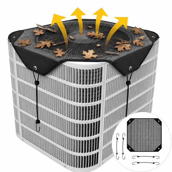 Central Air Conditioner Mesh Top Defender Cover, Universal All‑Season Protector for Outside AC Units, 28 x 28 Inch