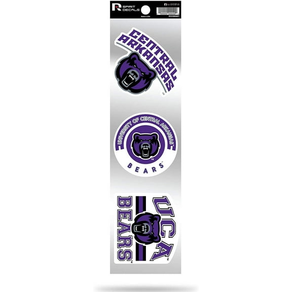 Central Arkansas Bears UCA Triple Retro Throwback Spirit Decals Flat Vinyl Auto Home Sticker Sheet University of