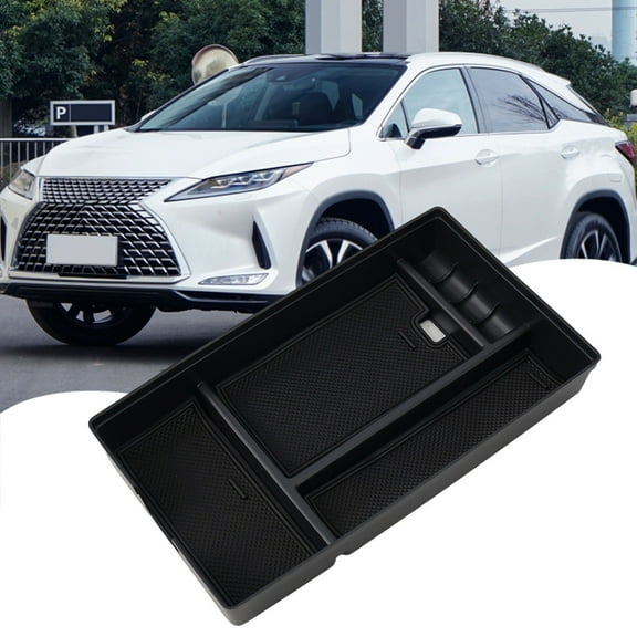 Central Armrest Storage Box for LEXUS For RX 450H+ And 500H 2023 2024, Black ABS Plastic Console Organizer Tray For Front Interior Cargo Management