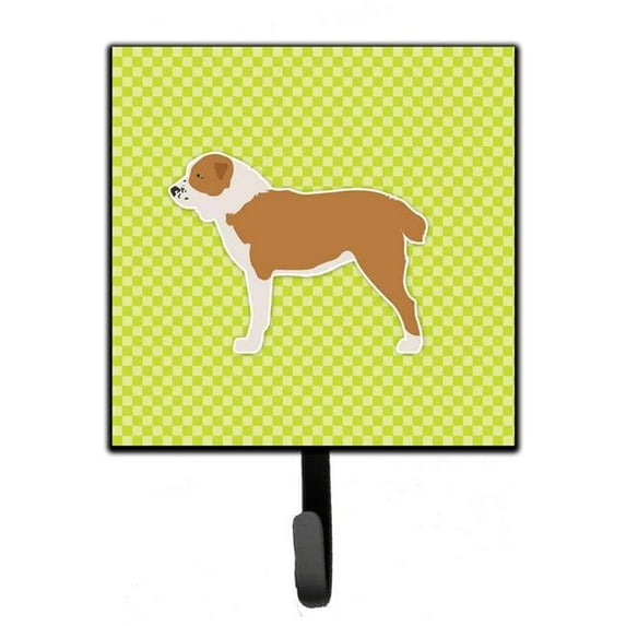 Central Asian Shepherd Dog Checkerboard Green Leash or Key Holder