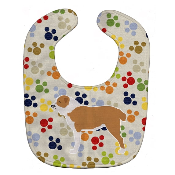 Central Asian Shepherd Dog Pawprints Baby Bib