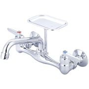 Central Brass 0048-TLE0 Central Brass 1.5 GPM Wall Mounted Bridge Kitchen Faucet - Chrome