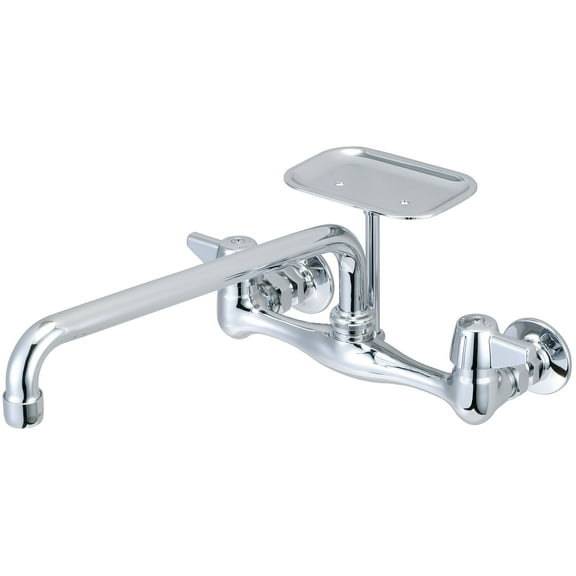 Central Brass 0048-UA3 Two Handle Wall-Mount Kitchen Faucet: Polished Chrome