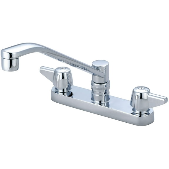 Central Brass 0127-A Two Handle Cast: Brass Kitchen Faucet: Polished Chrome