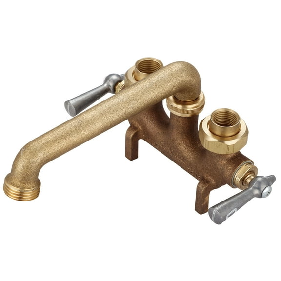 Central Brass 0465-5 6 in.Two Handle Laundry Faucet - Rough Brass