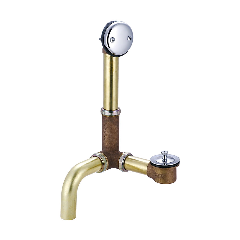 Polished Chrome Brass Tub Drain with Lift and Turn