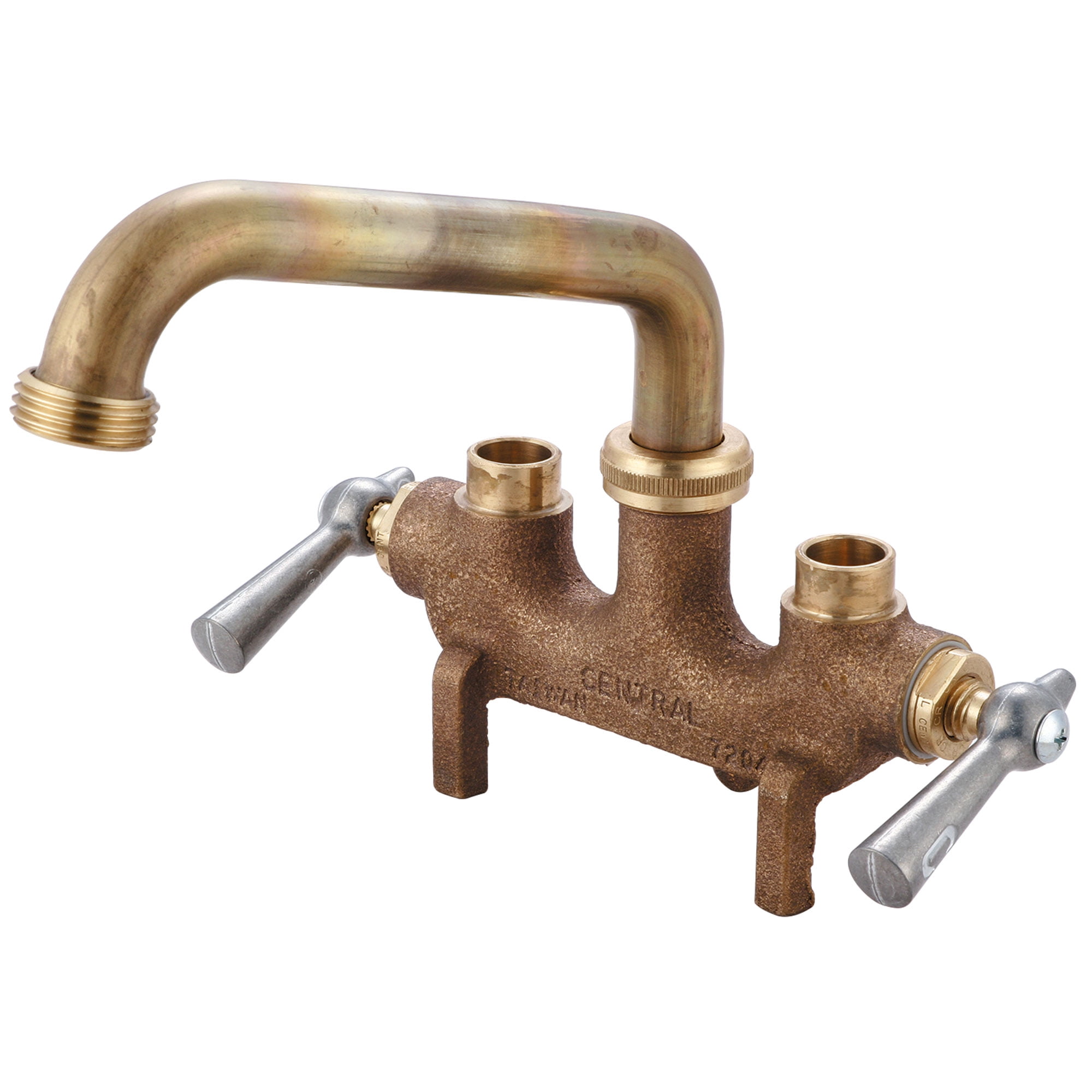 Rough Brass Centerset Laundry Faucet with Pull-out Spray
