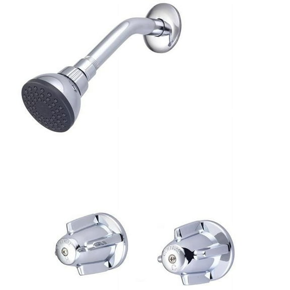 Central Brass Double Canopy Handles Shower Faucet Set