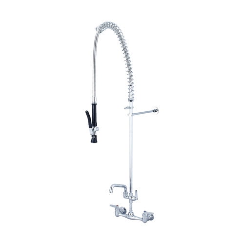 Central Brass Double Handle Pre-Rinse Kitchen Faucet with Swivel Tube Spout