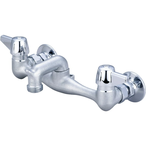 Central Brass 0051-URC Two Handle Wall-Mount Service Sink Faucet: Polished Chrome