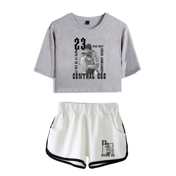 Central Cee 23 Tshirt&Shorts 2 Piece Sets Wild West Album Tops&Trousers 2 Piece Suit