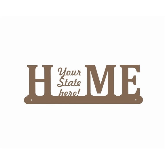 Central Coast Designs DELEWAREHOME-15BRZ 6 x 15 in. Deleware Home Themed Laser Cut Steel Wall Art, Bronze