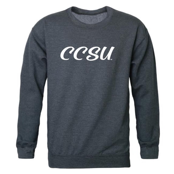 Central Connecticut State University Script Crewneck T-Shirt, Heather Charcoal - Extra Large