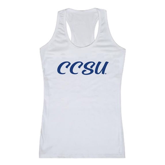 Central Connecticut State University Womens Script Tank Top, White - Extra Large