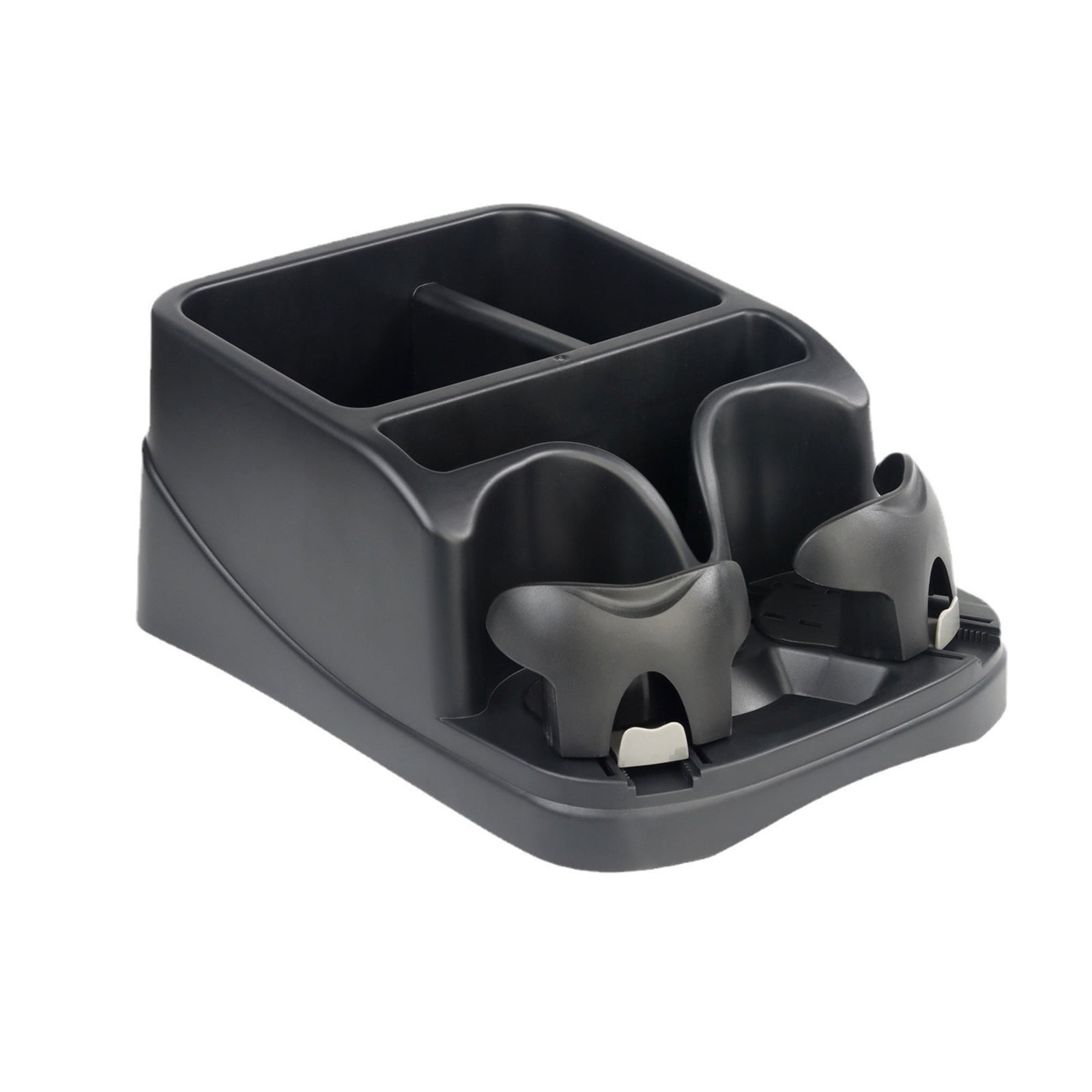 Central Console Armrest Rear Seat Storage Box Organizers Container Tray Car Interior Organizers with 2 Cup Holder