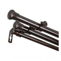 Central Design TRIPLE-667 0.8125 in. Triple Curtain Rod with 66 to 120 in. Extension, Cocoa