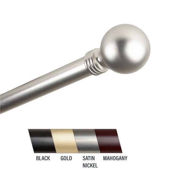 Central Design 100-01-1605 Globus 1 in. Curtain Rod, 160-240 in. - Satin Nickel
