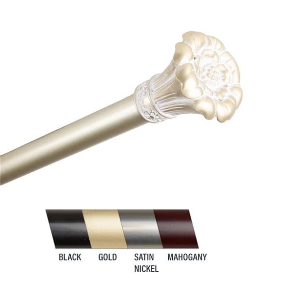 Central Design 100-02-663 Flora 1 in. Curtain Rod, 66-120 in. - Gold