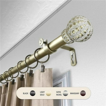 Central Design 100-05-993 1 in. Velia Curtain Rod with 120 to 170 in. Extension, Gold