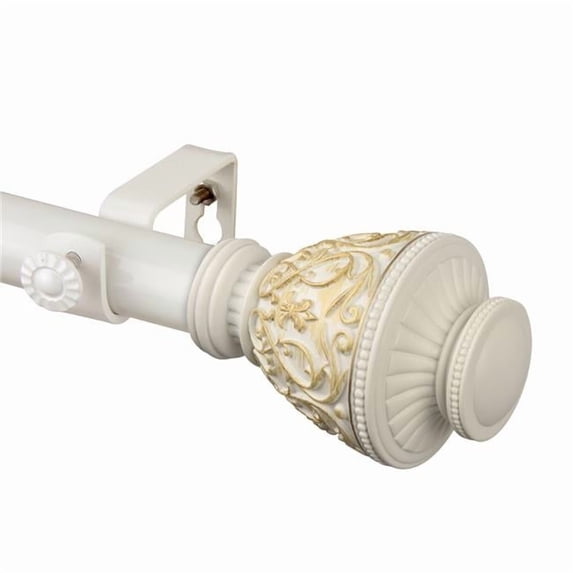 Central Design 100-09-281 1 in. Ron Curtain Rod, White - 28-48 in.