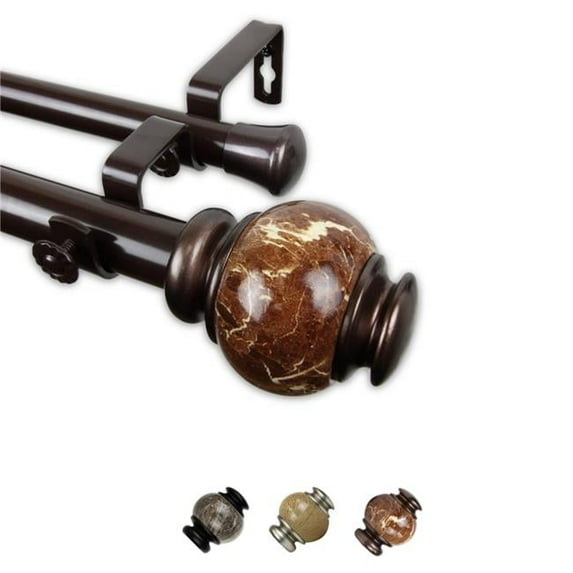 Central Design 100-25-289-D 1 in. Polychrome Double Curtain Rod, Bronze - 28-48 in.