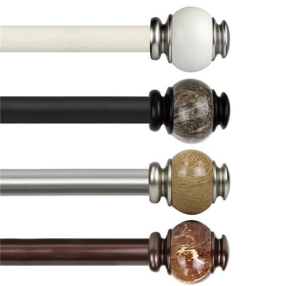 Central Design 100-25-662 1 in. Polychrome Curtain Rod, Black - 66-120 in.