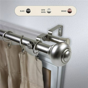 Central Design 100-34-1605-D 1 in. Dani Double Curtain Rod with 160 to 240 in. Extension, Satin Nickel