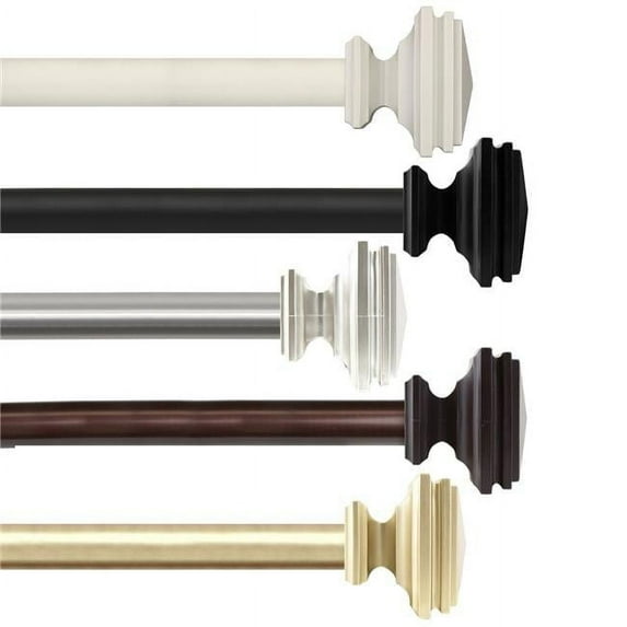 Central Design 100-36-661 1 in. Wilson Curtain Rod, White - 66-120 in.