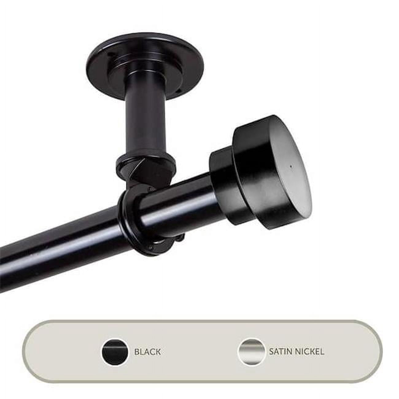 Central Design 100-37-282CL 1 in. Cover Ceiling Curtain Rod or Room Divider for 28 to 48 in. Windows, Black