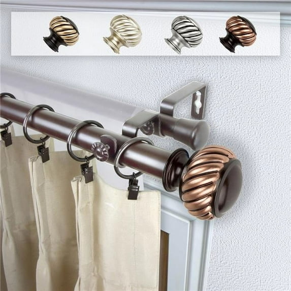 Central Design 100-46-1609-D 1 in. Dia. Swivel Curtain Rod, Bronze - 160-240 in.