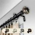 thumbnail image 1 of Central Design 100-49-482 1 in. Dia. Amber Curtain Rod, Black - 48-84 in., 1 of 3