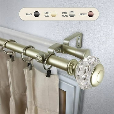 Central Design 100-59-283-D 1 in. Lyla Double Curtain Rod with 28 to 48 in. Extension, Gold