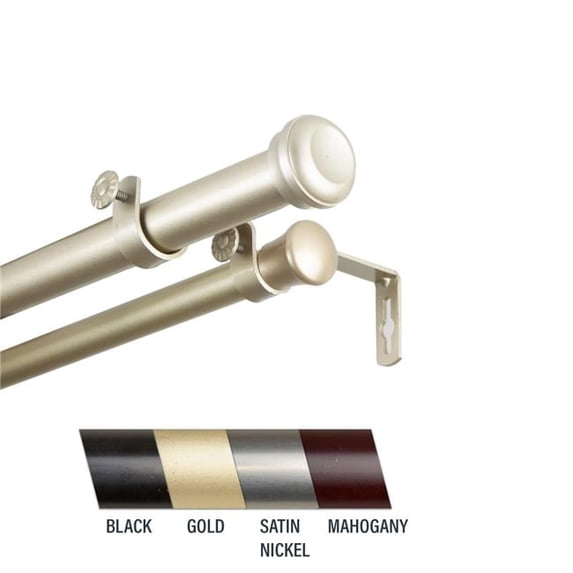 Central Design 100-68-993-D Cillo 1 in. Double Curtain Rod, 120-170 in. - Light Gold