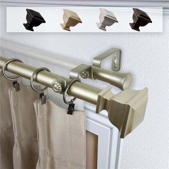 Central Design 100-71-1603-D 1 in. Dia. Isha Curtain Rod, Light Gold - 160-240 in.