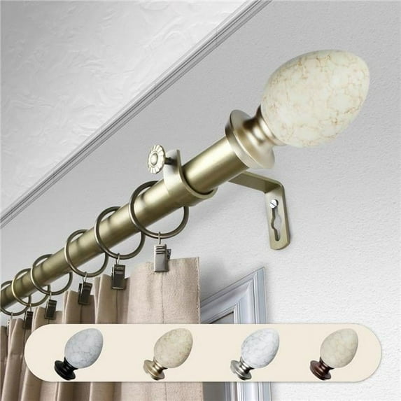 Central Design 100-73-993 1 in. Dia. Afra Curtain Rod, Light Gold - 120-170 in.