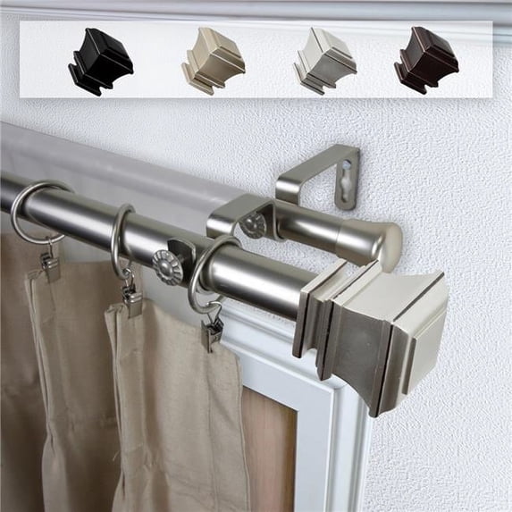 Central Design 100-77-995-D 1 in. Dia. Michel Curtain Rod, Satin Nickel - 120-170 in.
