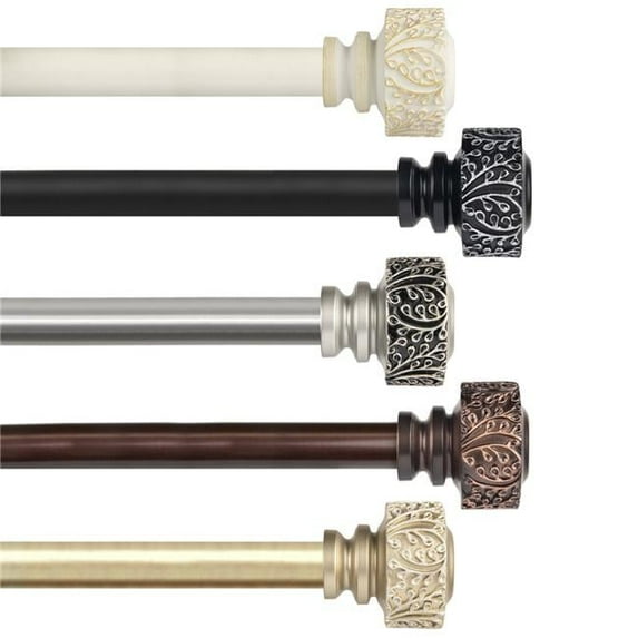 Central Design 100-79-662 1 in. Lucinda Curtain Rod, Black - 66-120 in.