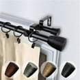 thumbnail image 1 of Central Design 4778-282 0.812 in. Dia. Anya Double Curtain Rod, Black - 28-48 in., 1 of 1