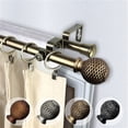 thumbnail image 1 of Central Design 4779-664 0.812 in. Dia. Vanna Double Curtain Rod, Antique Brass - 66-120 in., 1 of 1