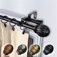 thumbnail image 1 of Central Design 4780-662 0.812 in. Dia. Denny Double Curtain Rod, Black - 66-120 in., 1 of 1