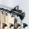thumbnail image 1 of Central Design 4781-662 0.812 in. Dia. Kira Double Curtain Rod, Black - 66-120 in., 1 of 1