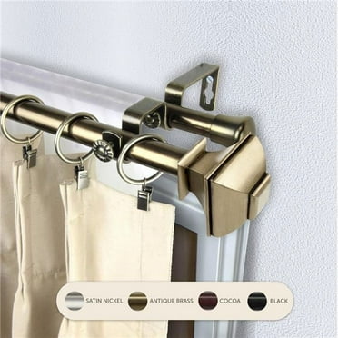 Central Design 4782-994 0.8125 in. Vicky Double Curtain Rod with 120 to 170 in. Extension, Antique Brass