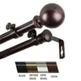 thumbnail image 1 of Central Design 4783-997 Julian 0.81 in. Double Curtain Rod, 120-170 in. - Cocoa, 1 of 2